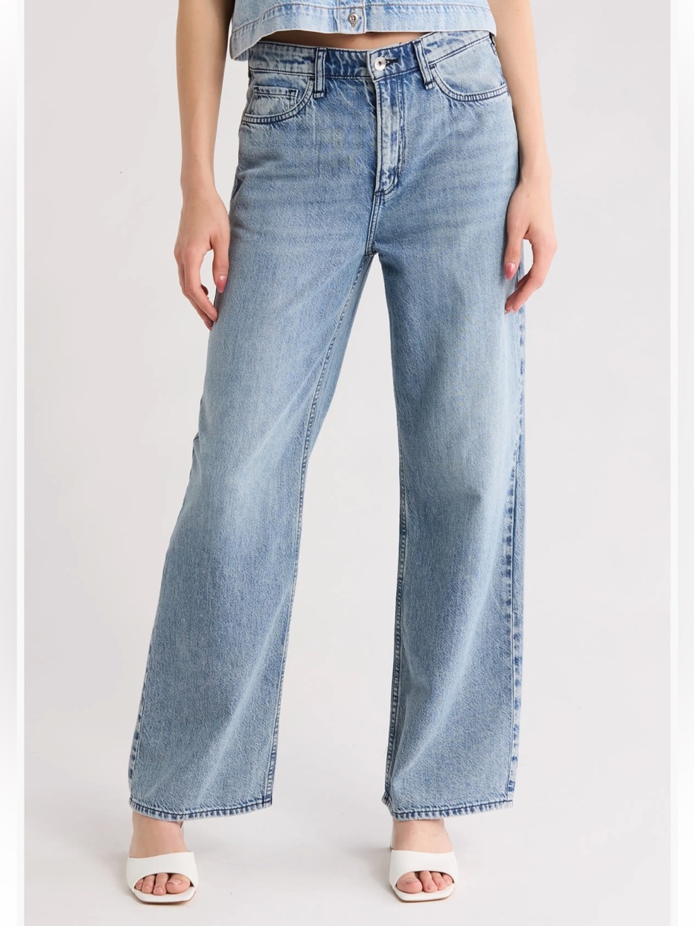 rag & bone cloud Lori Light Blue Wide-Leg Jeans